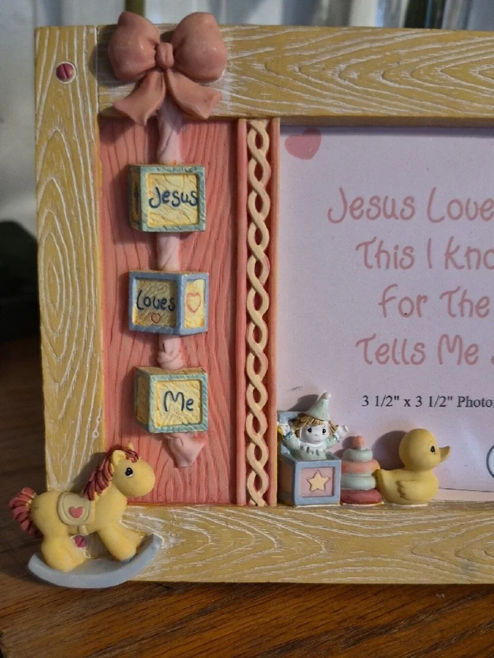 Hallmark Pink Ceramic Cross Frame with Oval Photo Opening